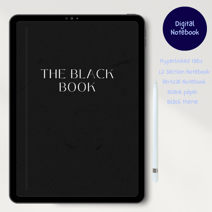 THE BLACK BOOK Digital Notebook 12 Subject, Notebook for Students