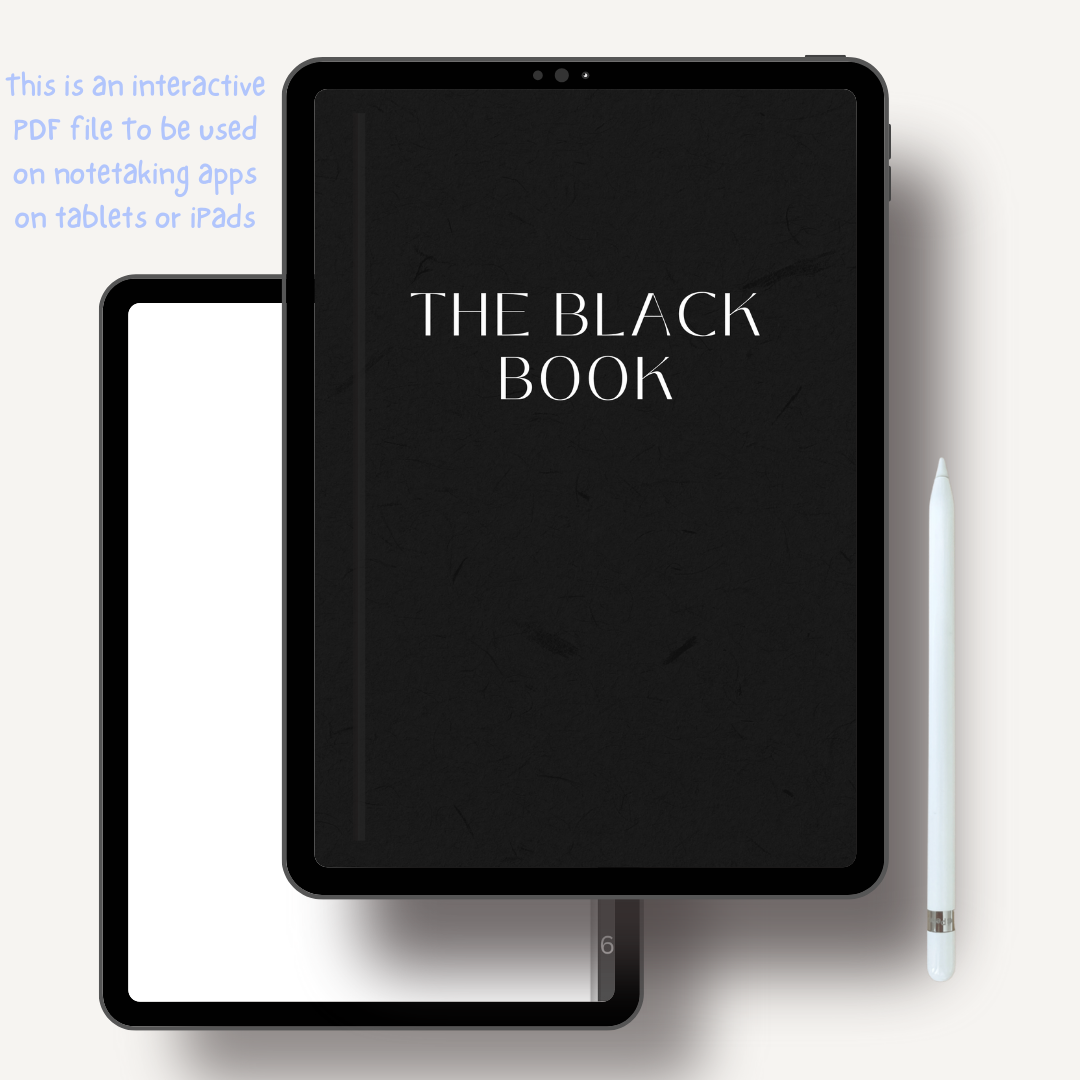 THE BLACK BOOK Digital Notebook 6 Subject, Notebook for Students