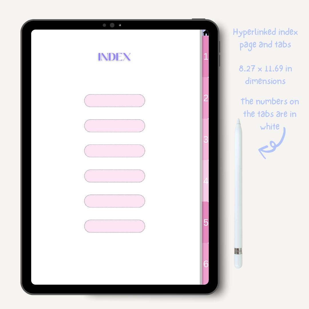 THE PINK BOOK Digital Notebook 6 Subject Version 2, Notebook for Students