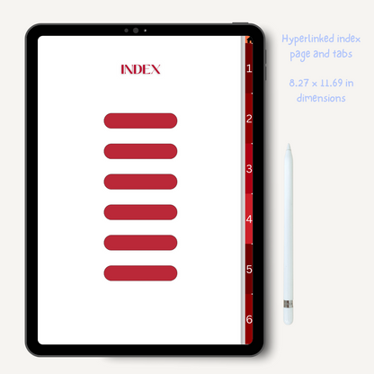 THE RED BOOK Digital Notebook 6 Subject, Notebook for Students